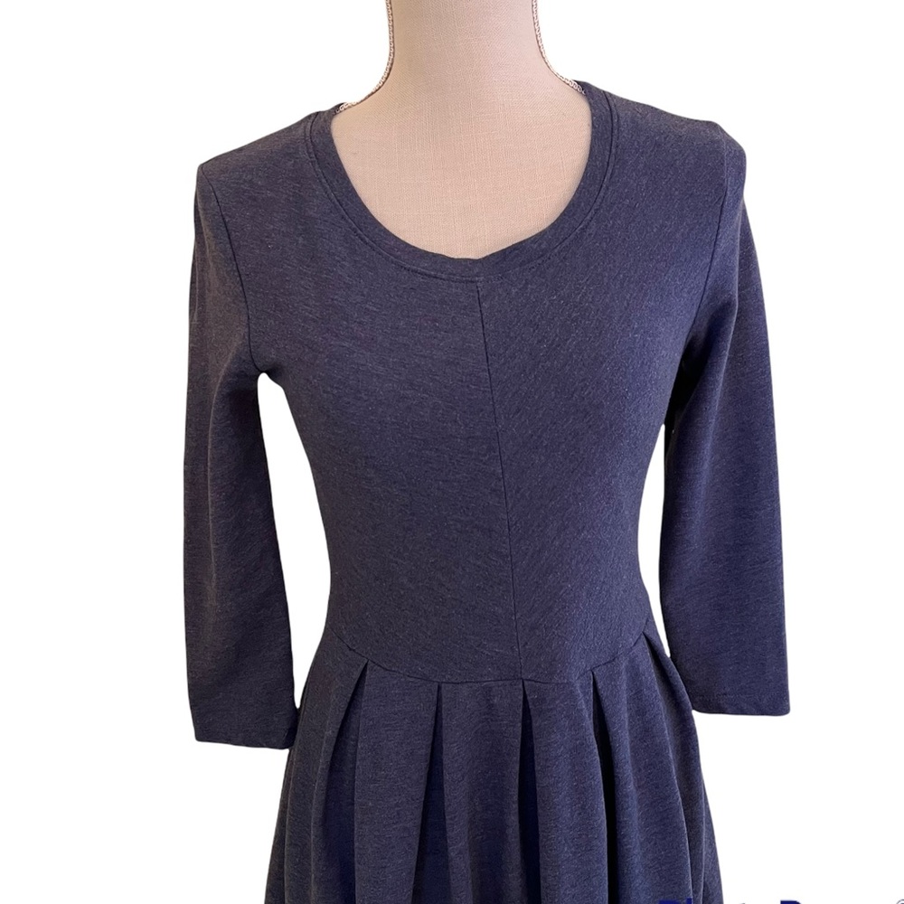 Anthropologie Puella "Sloped Peaks" Pleated Knit Pull-On Dress XS - Picture 3 of 7